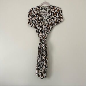 Diane Von Furstenberg Animal Print Wrap Short Dress